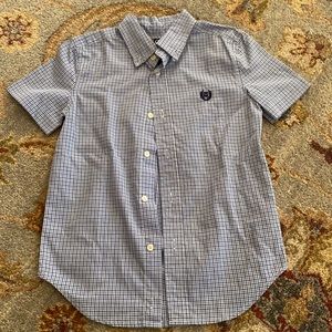⭐️ LIKE NEW ⭐️ Boys navy & light blue checked button up shirt size 6!